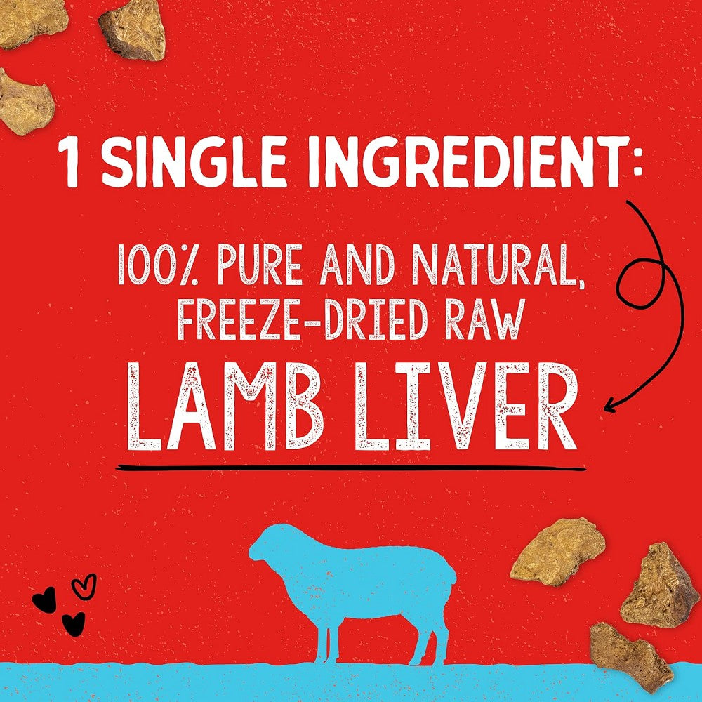 Premium Freeze Dried Lamb Liver Dog Treats - All Natural, Grain-Free Training Rewards for Small & Large Dogs - High Protein Snacks for Outdoor Adventures & Training Sessions