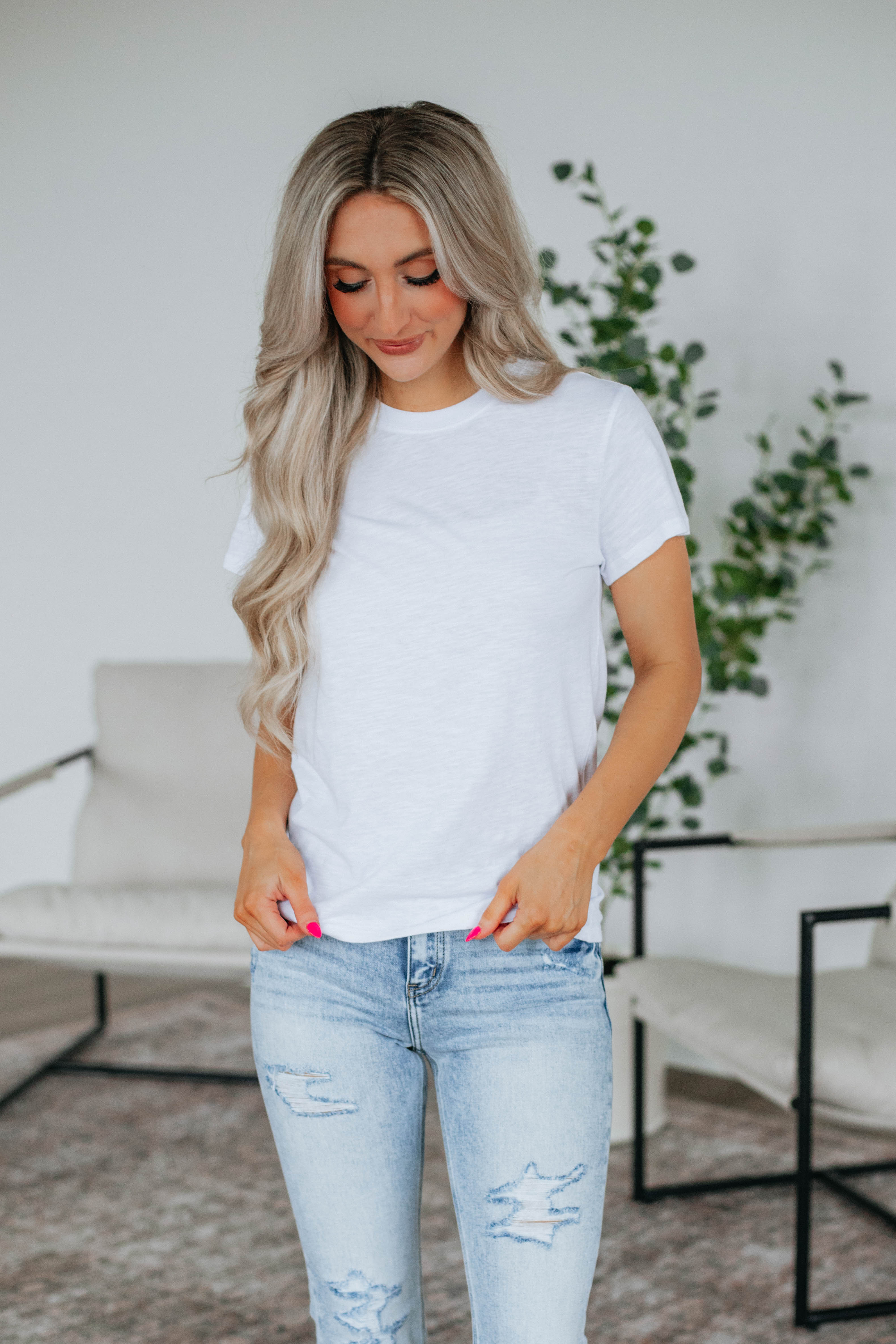 Jeannette Basic Tee Ivory - Soft Cotton Women's T-Shirt for Casual Wear & Everyday Outfits | Perfect for Layering, Work & Weekend Style