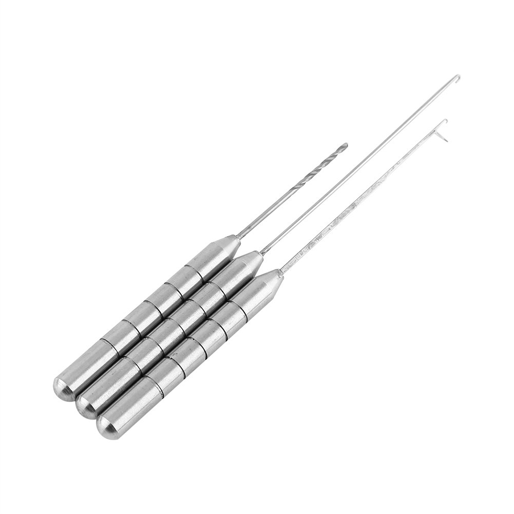 3 in 1 Fishing Bait Needle Tool Set - Professional Baiting Rig & Fish Drill Tackle Kit for Saltwater & Freshwater Fishing | Perfect for Making Rigs, Pier Fishing & Boat Angling