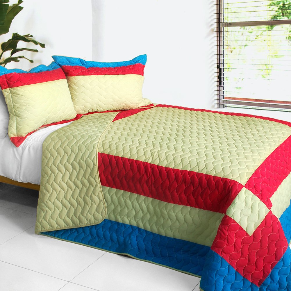 Snow Queen 3-Piece Patchwork Quilt Set - Full/Queen Size Bedding - Cozy Bedroom Decor for Winter & Holiday Seasons
