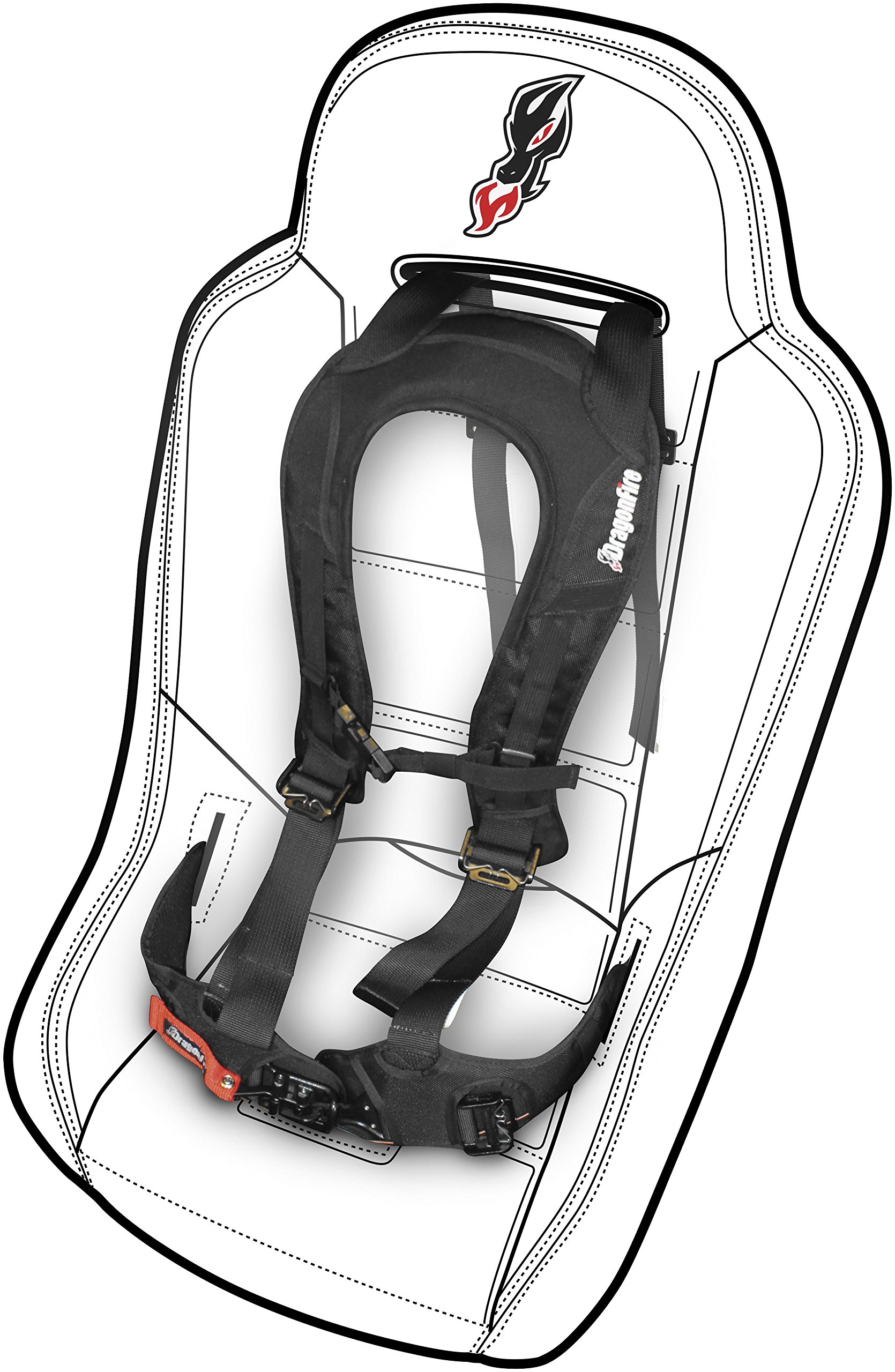 DragonFire 520761 Evo Harness - Premium Dog Harness for Medium & Large Breeds | Adjustable & Reflective Pet Safety Vest for Walking, Running & Outdoor Adventures