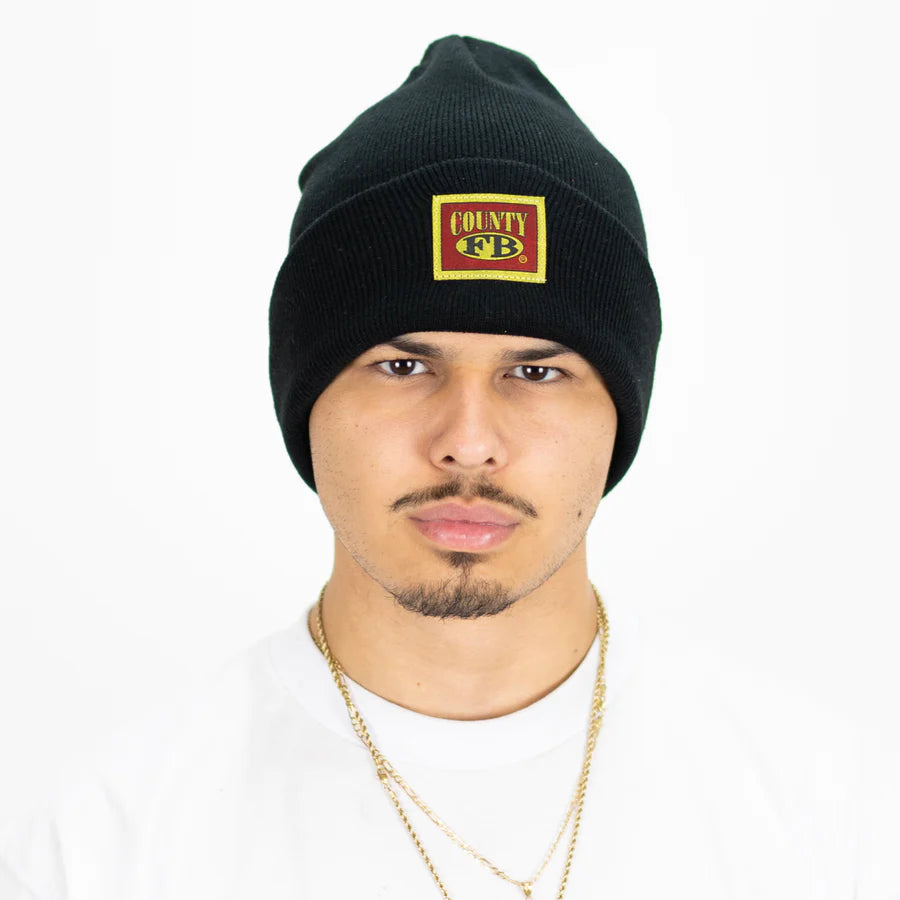 FB COUNTY Logo Beanie - Stylish Winter Knit Hat for Men & Women - Perfect for Outdoor Activities, Sports & Casual Wear