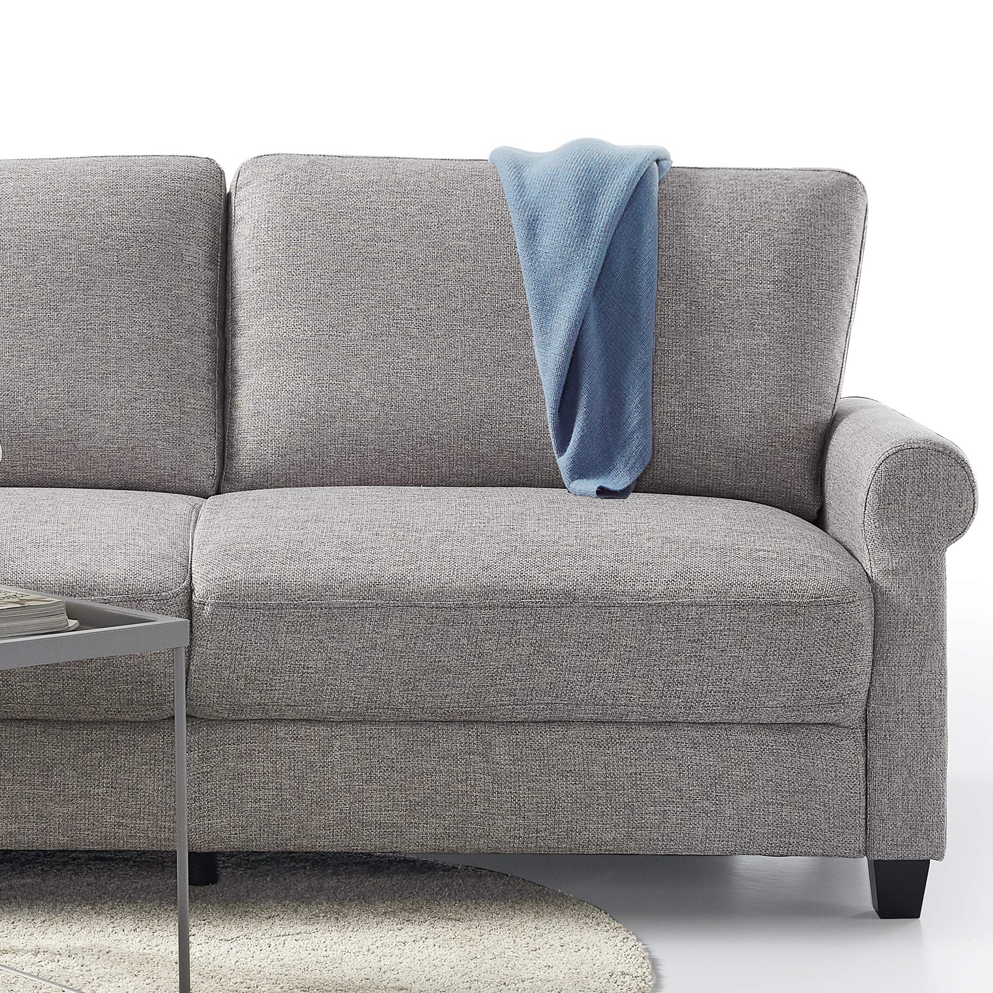 ZINUS Josh Sofa Couch - Easy Tool-Free Assembly, Soft Grey Fabric, Modern Living Room Furniture for Small Spaces & Apartments