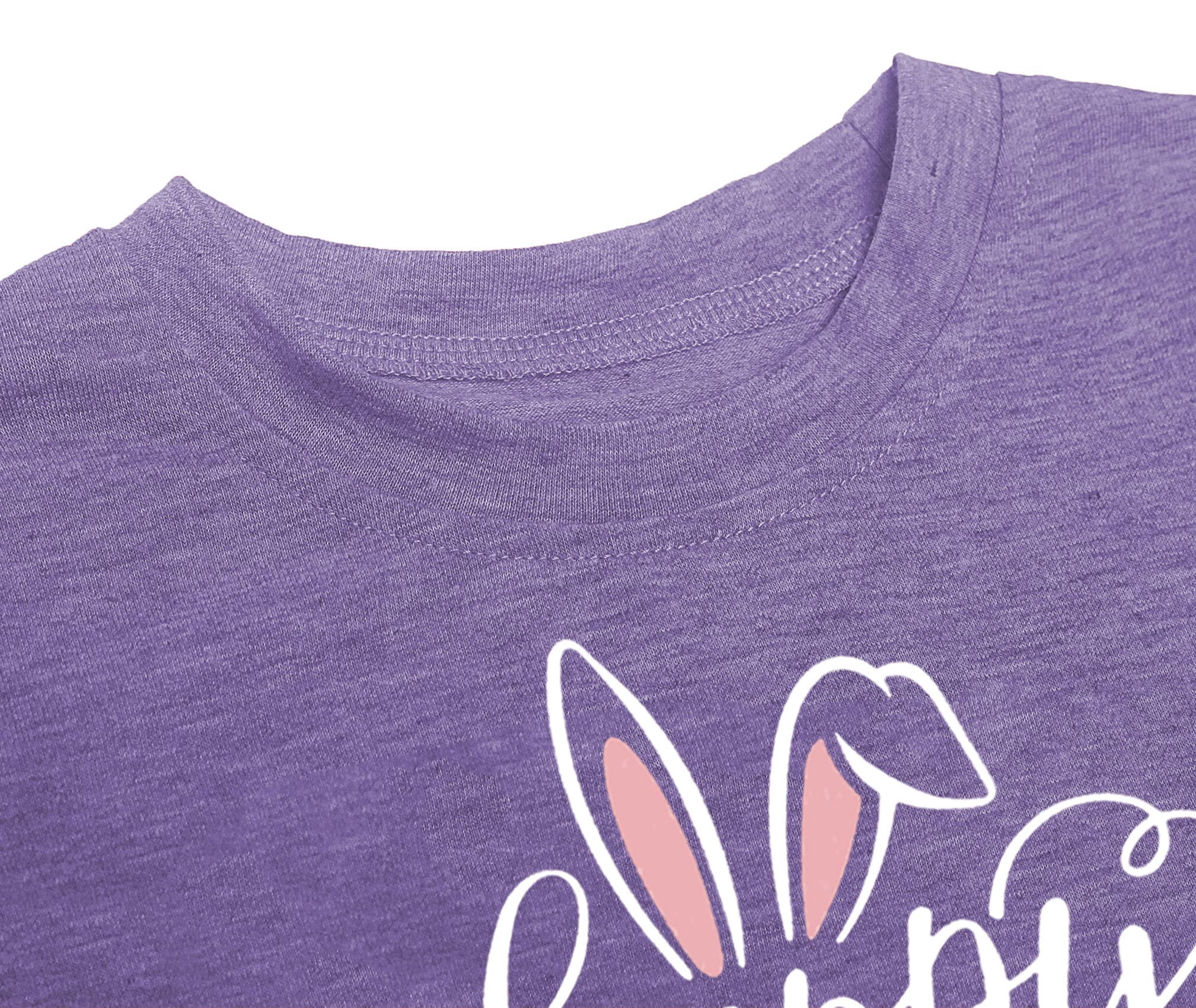Happy Easter Bunny Rabbit Graphic T-Shirt for Toddler Boys & Girls - Cute Easter Egg Letter Print Tee for Kids - Perfect for Easter Egg Hunts, Spring Parties & Family Photos