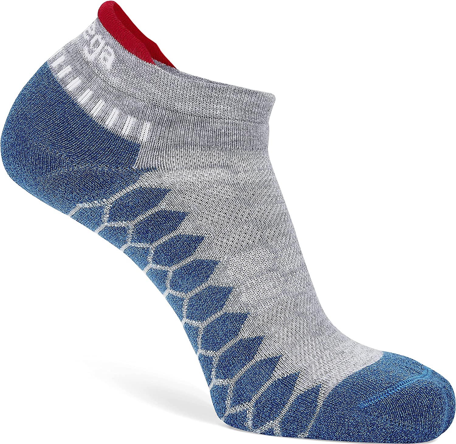 Balega Silver No Show Socks - Midgrey/Denim - Comfortable Low-Cut Athletic Socks for Running, Walking & Everyday Wear