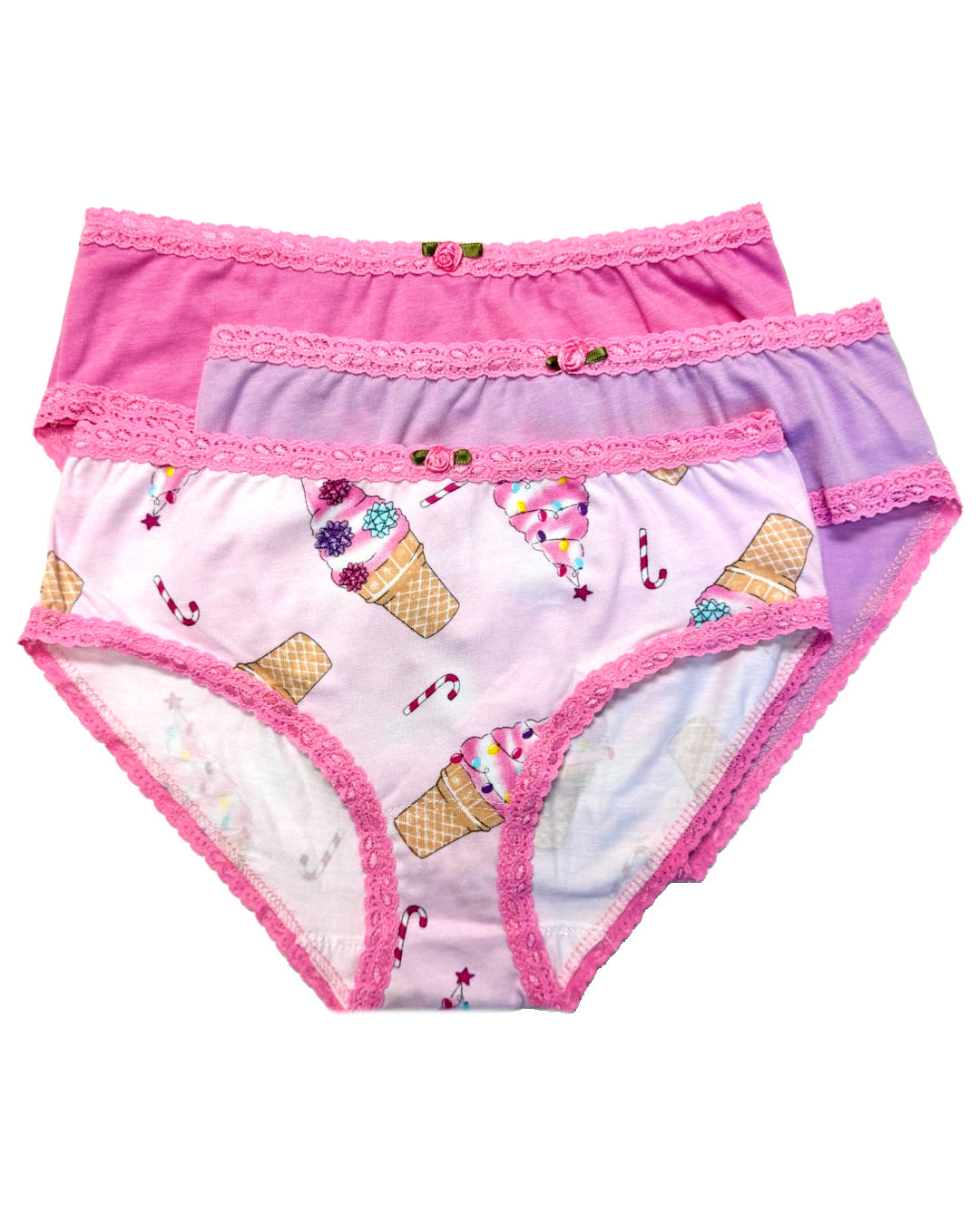 Christmas Swirl 3 Pack Women's Cotton Underwear - Soft Breathable Panties for Daily Wear & Holiday Gifts