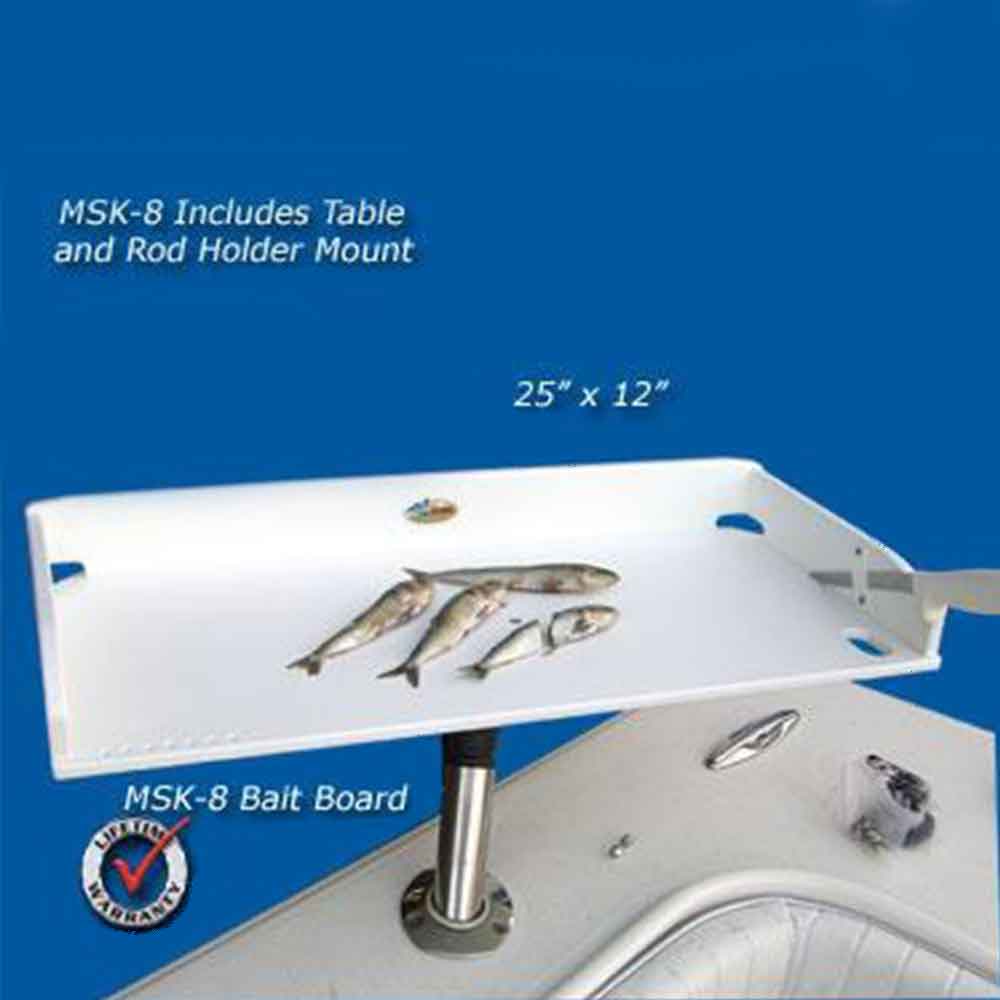 Deep Blue Marine Products Multisystem Bait Table - Premium Fishing Bait Station for Boats, Kayaks & Shore Fishing | Saltwater & Freshwater Use