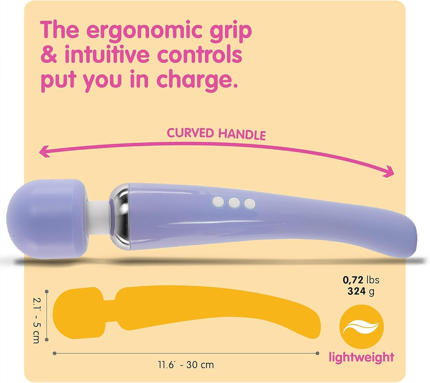 Oliver James Powerful Wand Massager - 20 Vibration Modes & 8 Speeds, Wireless G-Spot & Clitoral Stimulator, Waterproof Adult Sex Toy for Women - Perfect for Solo Play, Couples & Sensual Massage (Large, Purple)