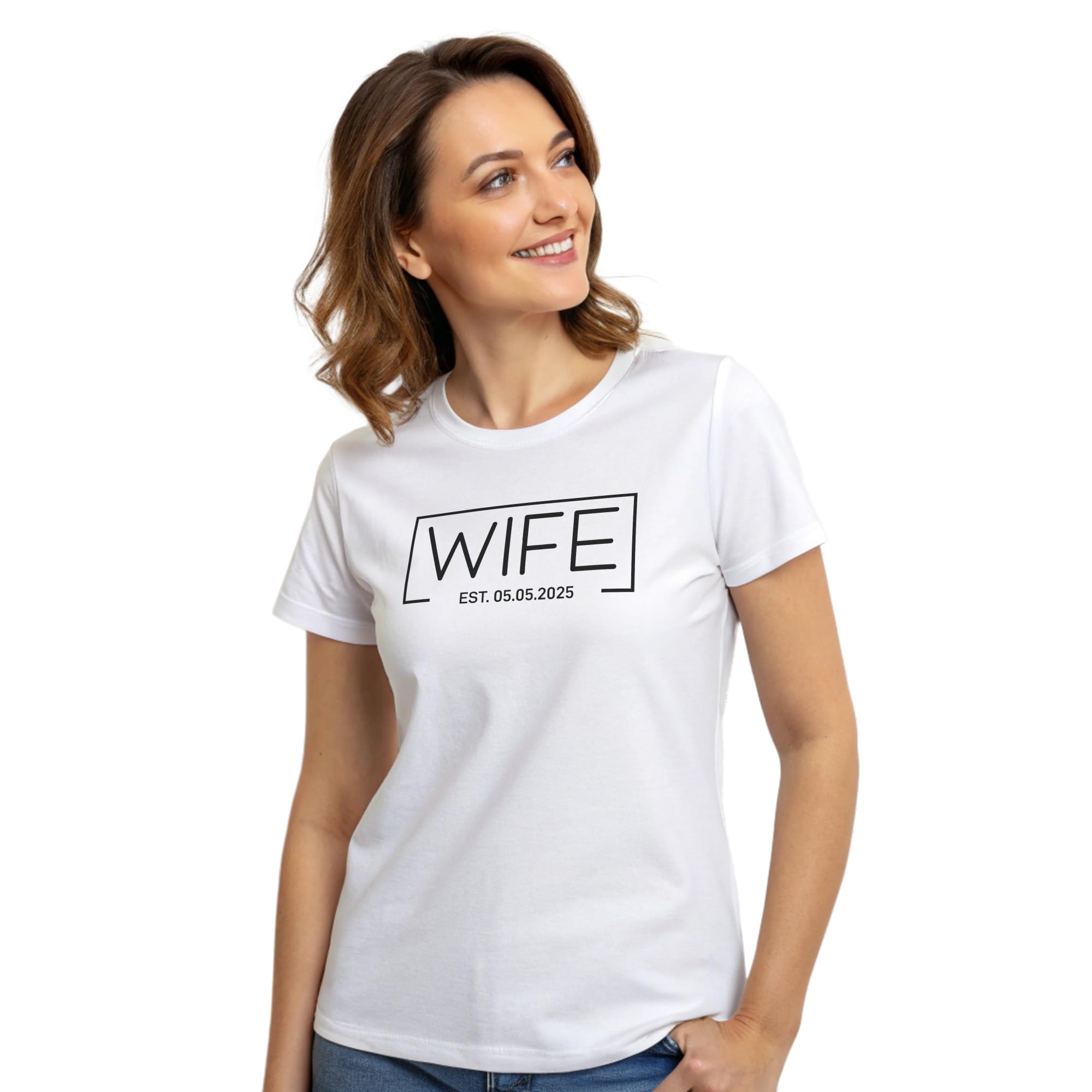 Custom Couples T-Shirts - Mr & Mrs Matching Shirts for Wedding, Honeymoon & Anniversaries | Personalized Hubby & Wifey Shirts for Romantic Getaways & Special Occasions