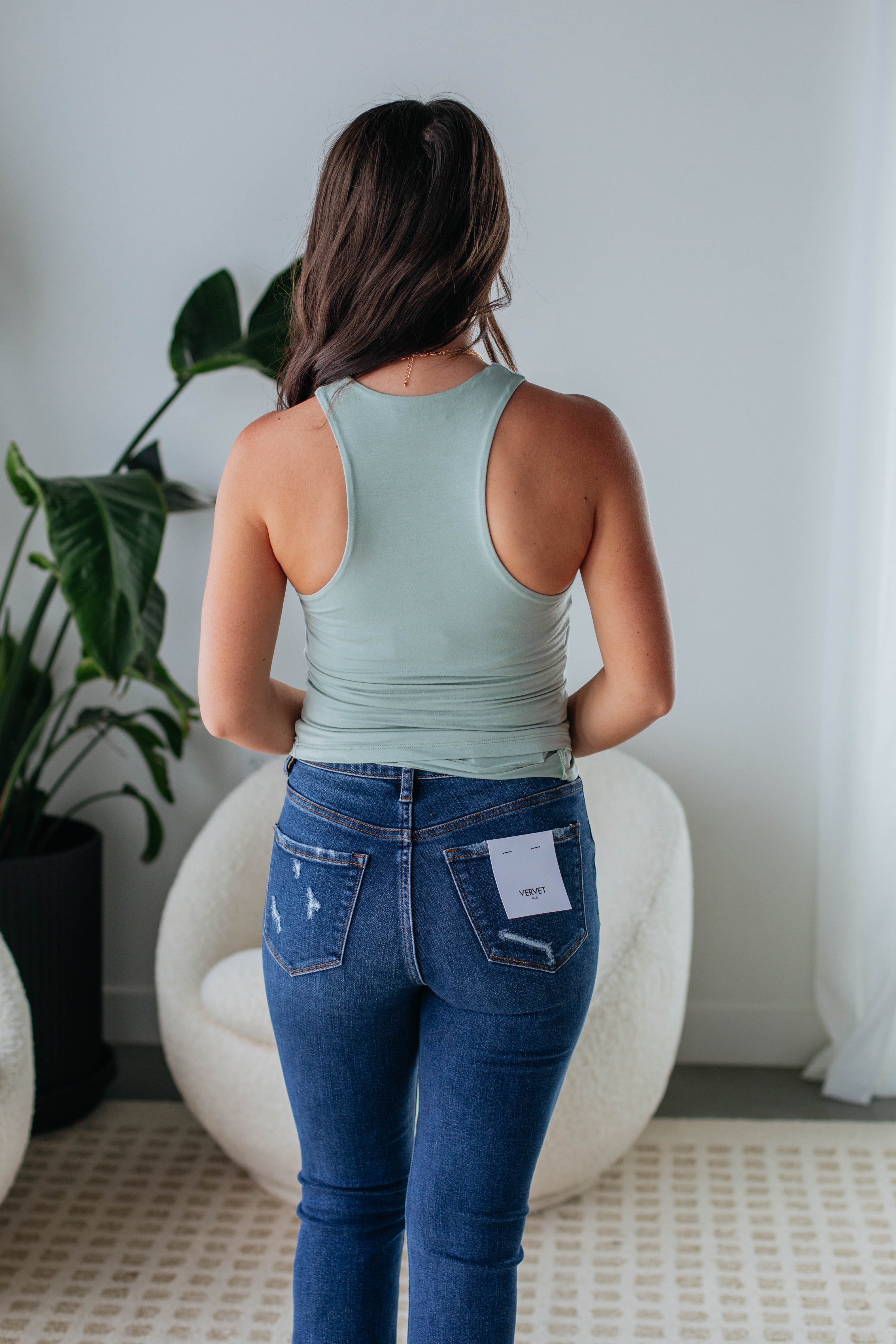 Eleia Basic Tank Top - Soft Dusty Mint Color for Women | Casual Wear, Layering, Summer Outfits
