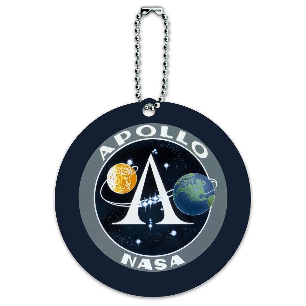 NASA Apollo Space Program Patch Round Luggage ID Tag - Durable Suitcase & Carry-On Accessory for Travel Enthusiasts | Perfect for Space Fans, Astronaut Collectors, and Aviation Enthusiasts