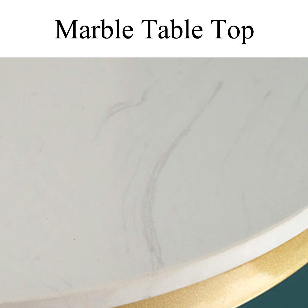 Round Bistro Table - Marble Top Bar Table with High-Temperature Baking Paint Finish, Easy Assembly (75cm/29.5in, 95cm/37.4in, 105cm/41.3in) - Perfect for Kitchen Island, Breakfast Nook, Small Space Dining & Outdoor Patio