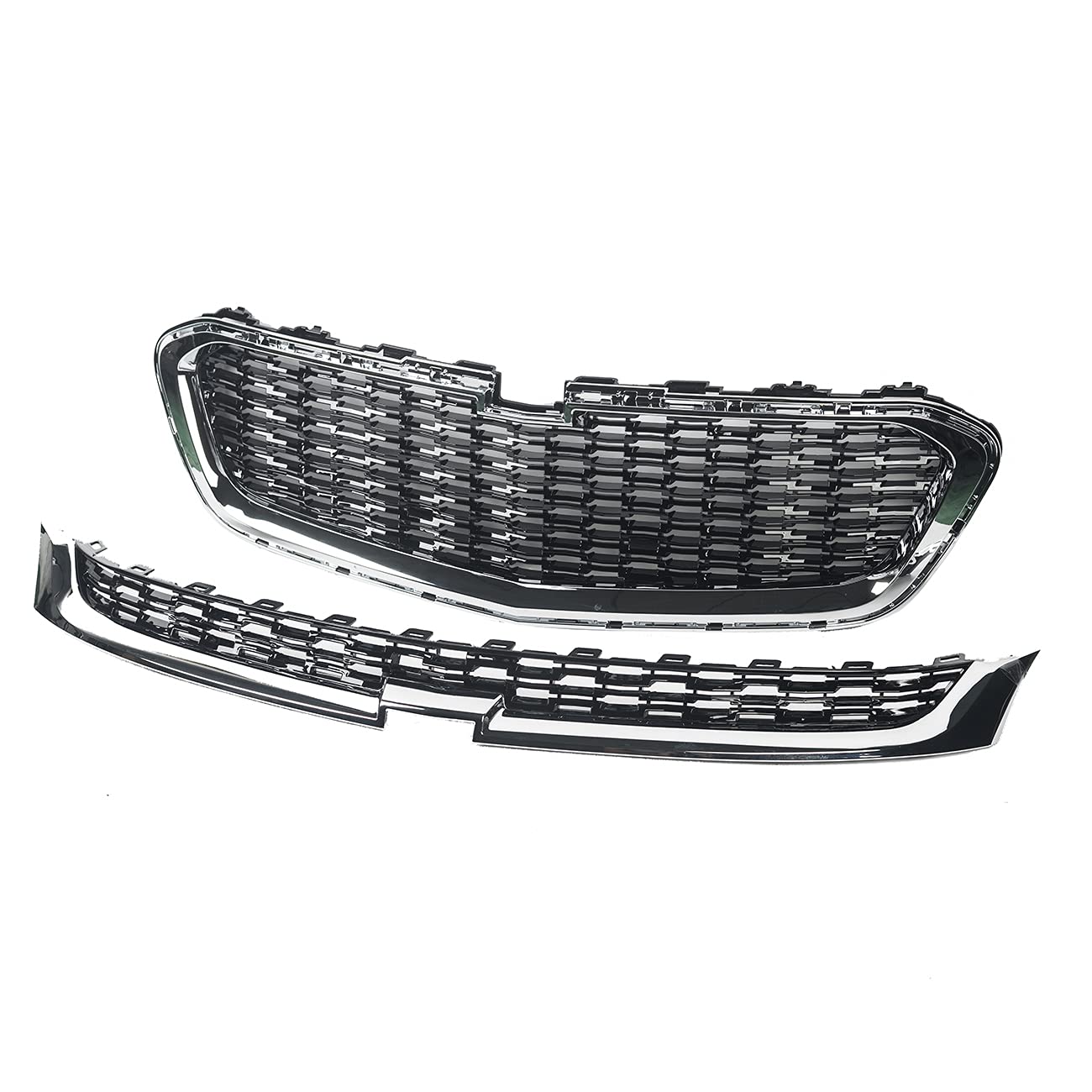 2014-2015 Chevrolet Malibu Front Upper & Center Grill Bumper Grille Replacement - Compatible with GM1200682C & GM1200675C - Durable US Built Car Accessory for Enhanced Vehicle Appearance & Protection