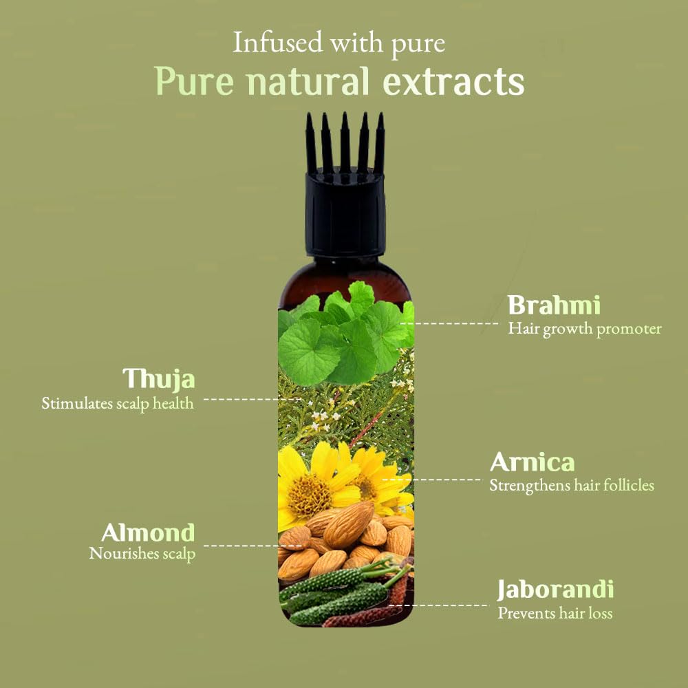 Richfeel Hair Root Nourisher & Tonic for Hair Fall Control & Growth - Trichologist Developed Formula | High Concentration Oil-Free & Silicone-Free Treatment (80ml) | Perfect for Thinning Hair, Scalp Care & Daily Hair Regimen