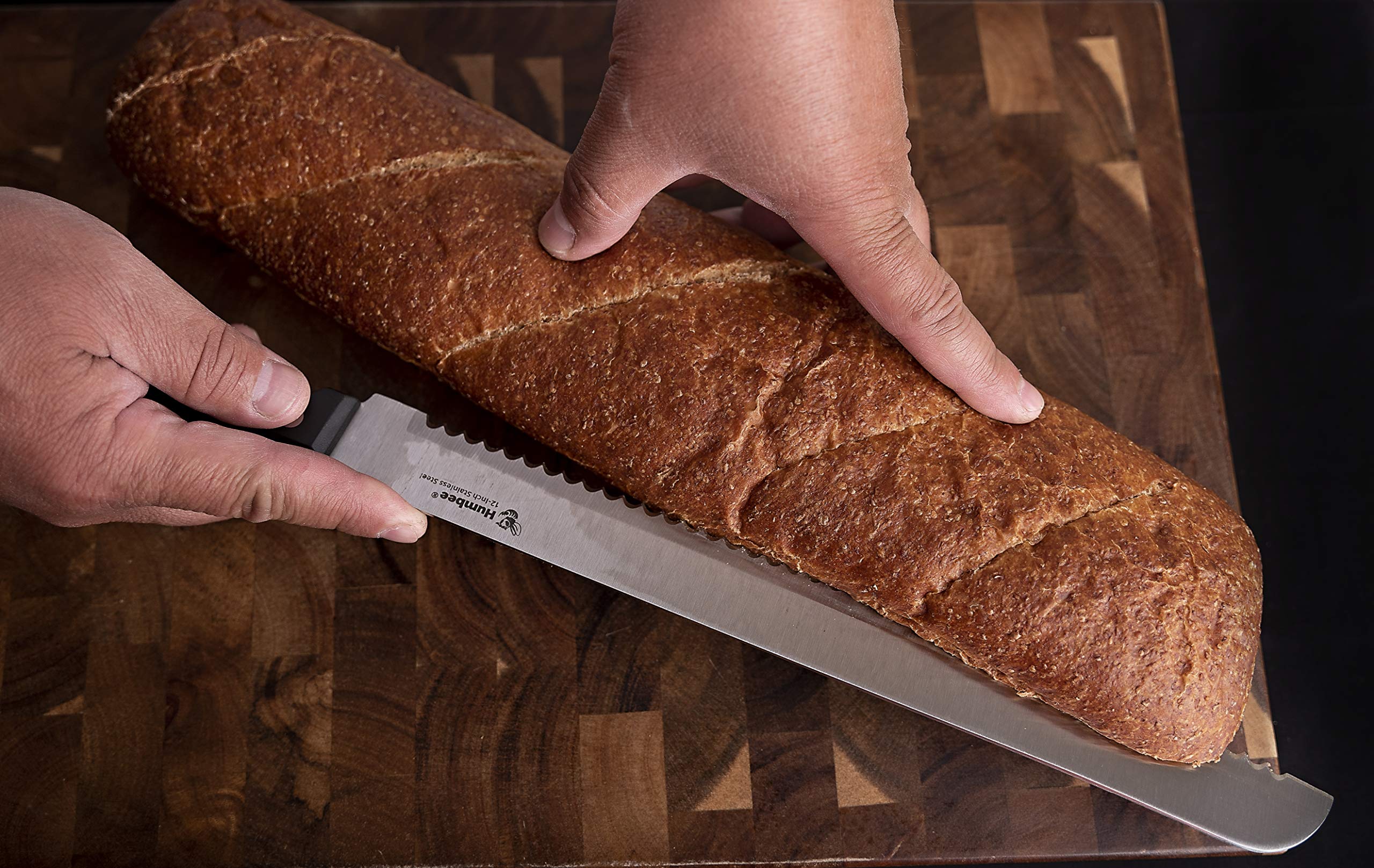 12 Inch Serrated Bread Knife with Wave Edge Blade - Perfect for Slicing Bread, Cakes, and Pastries - Ideal for Home Bakers and Professional Chefs