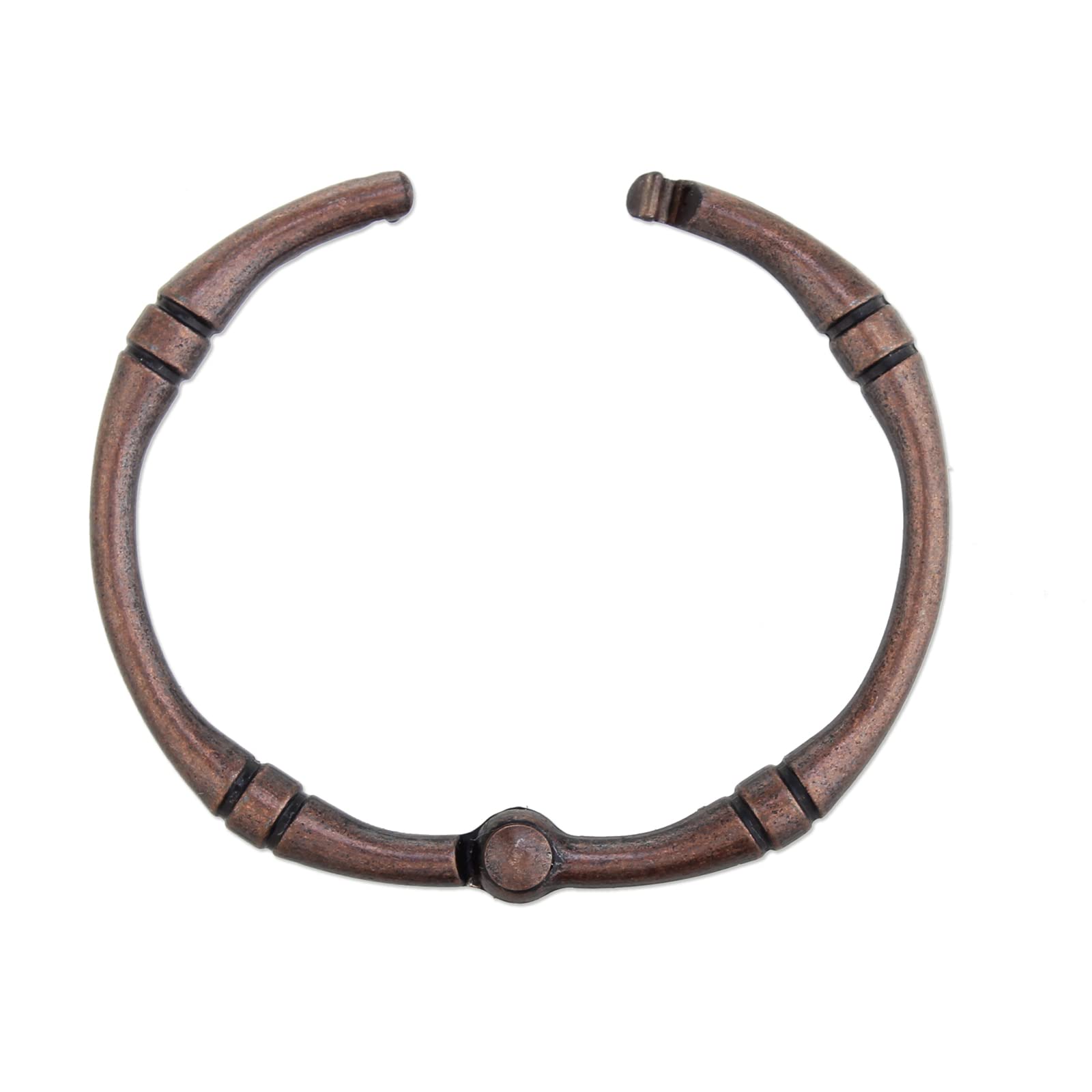 Rustproof Metal Shower Curtain Hooks - 12 Pack Oil Rubbed Bronze Decorative Rings for Bathroom Shower Rod | Durable Bath Accessories for Home & Hotel Use