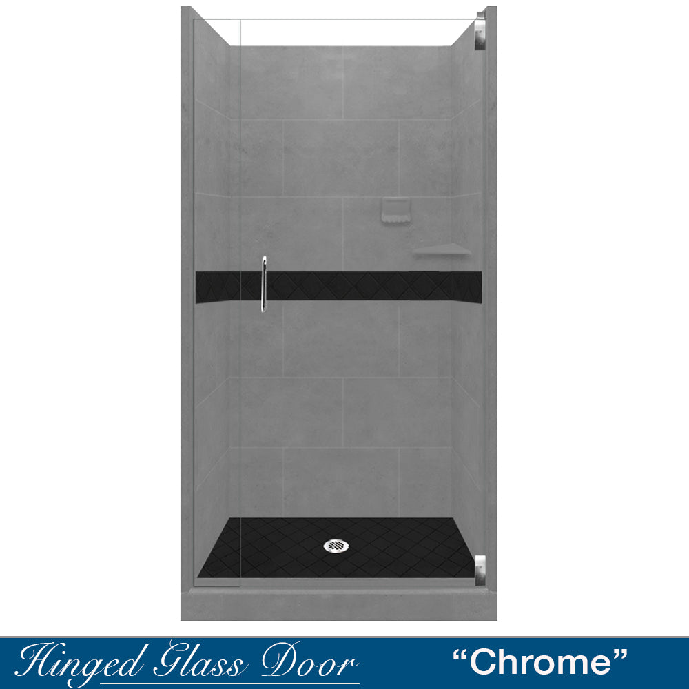 Alcove Portland Cement Sistine Stone & Diamond Stone Accent - DIY Shower Remodel Kit for Bathroom Renovation | Waterproof Tile Backer Board for Wet Areas
