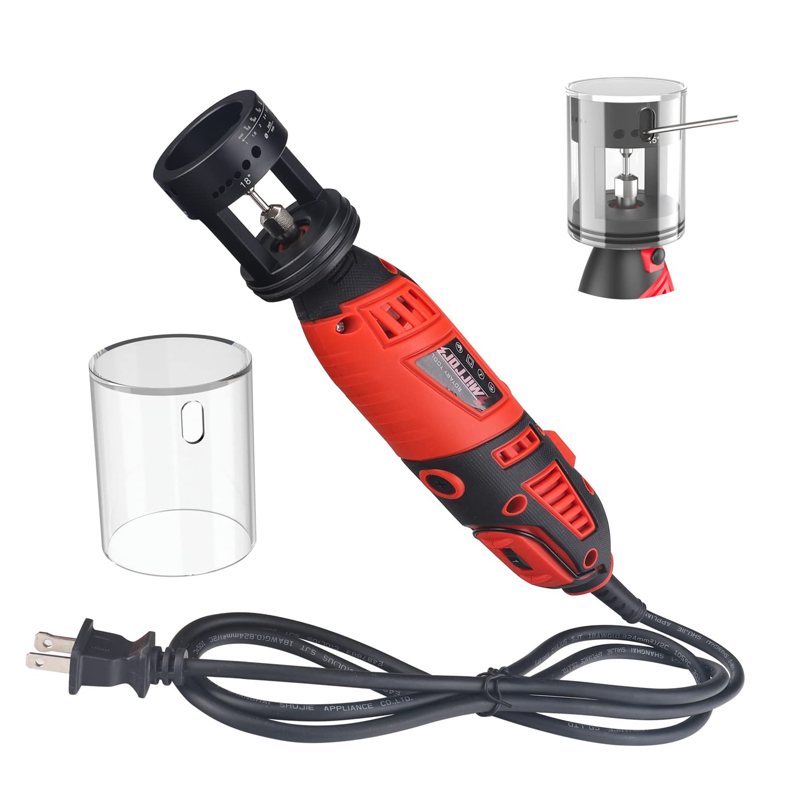 Premium ALUMINUM Tungsten Electrode Sharpener Grinder - Variable Speed Rotary Tool for TIG Welding with 24 Guides, Dust Cover & Cut-Off Slot | Multi-Angle & Offsets Adjustment | Includes 5 Professional Diamond Wheels & 2 CNC Mandrels | Perfect for Welding Shops, Metal Fabrication & DIY Projects