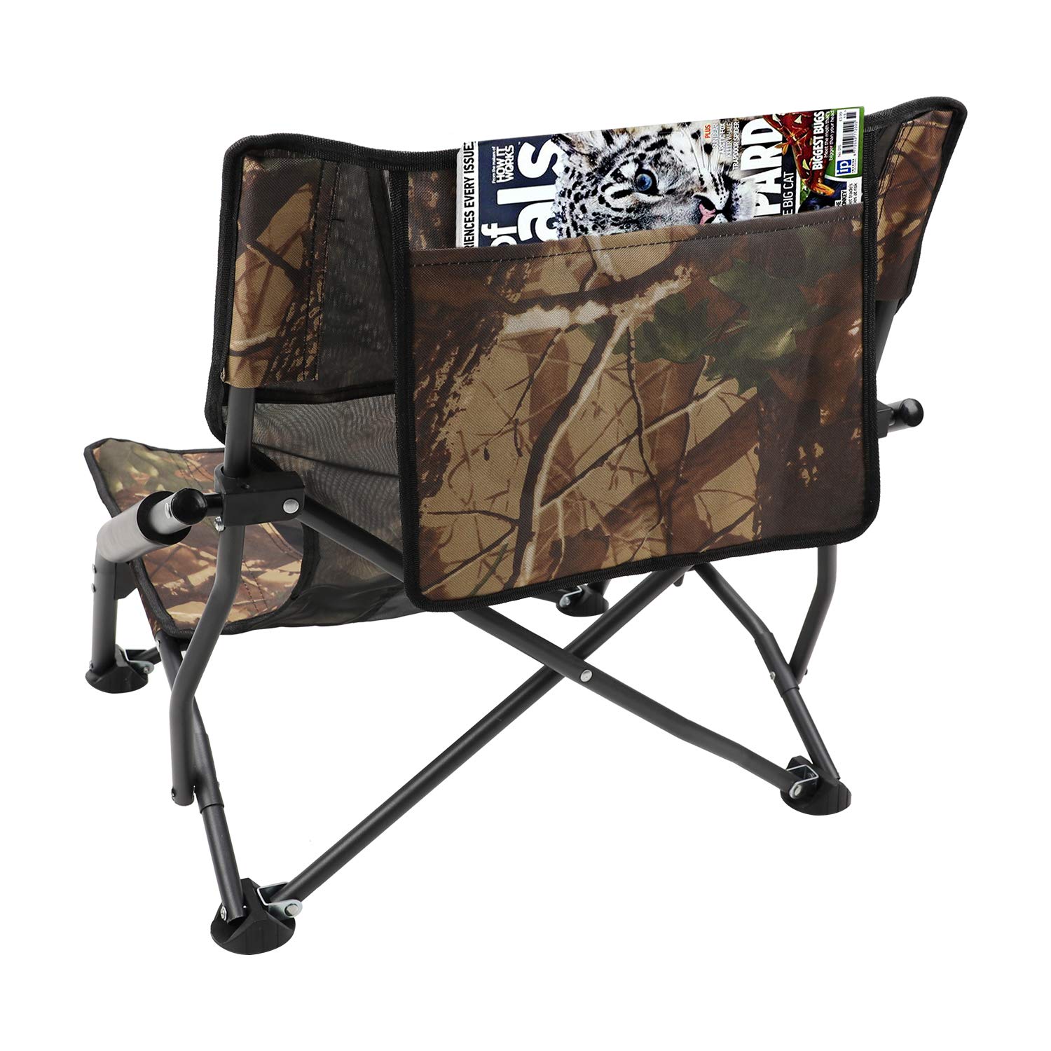 HITORHIKE Portable Folding Chair with Armrests - Lightweight Low Sling Beach Camping Concert Chair - Breathable Nylon Mesh Back - Compact & Sturdy Design - Perfect for Outdoor, Travel, Picnics, and Events