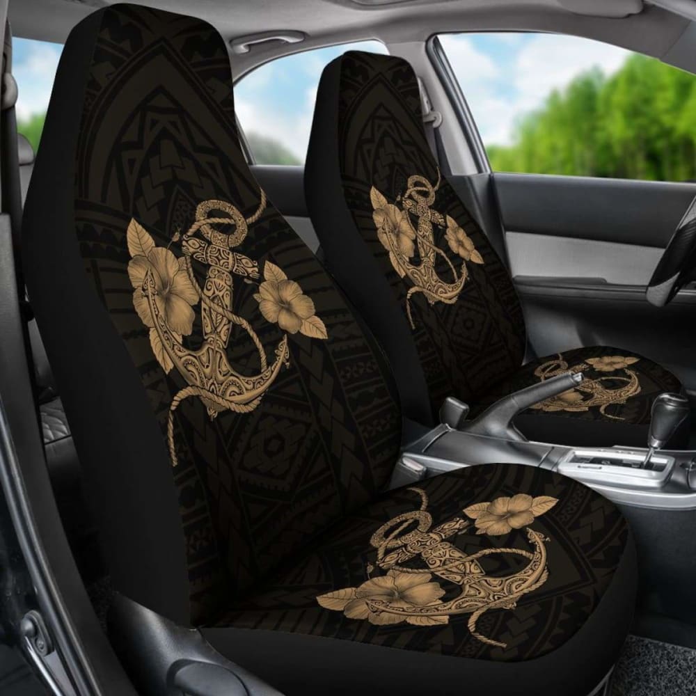 Premium Gold Poly Tribal Car Seat Covers - Universal Fit for Cars, Trucks & SUVs - Stylish Protection for Home, Office & Travel Use