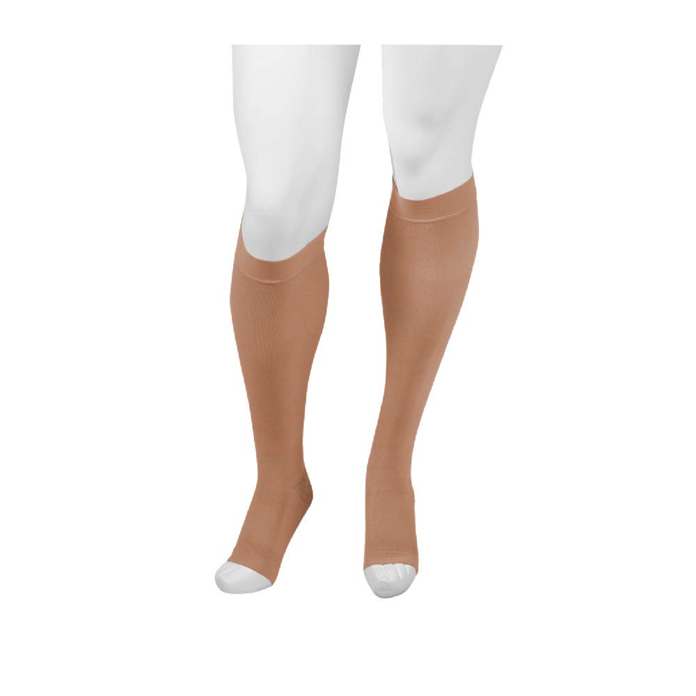 Juzo Assist Knee High Closed Toe Compression Stockings 20-30 mmHg - Therapeutic Support for Men & Women | Comfortable, Breathable & Easy to Wear | Beige Size 5 | Ideal for Varicose Veins, Edema, Post-Surgery Recovery & Travel Comfort