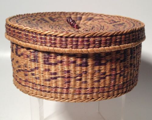 Handwoven Antique Indian Baskets - Traditional Home Decor & Storage for Boho, Farmhouse, or Rustic Interiors