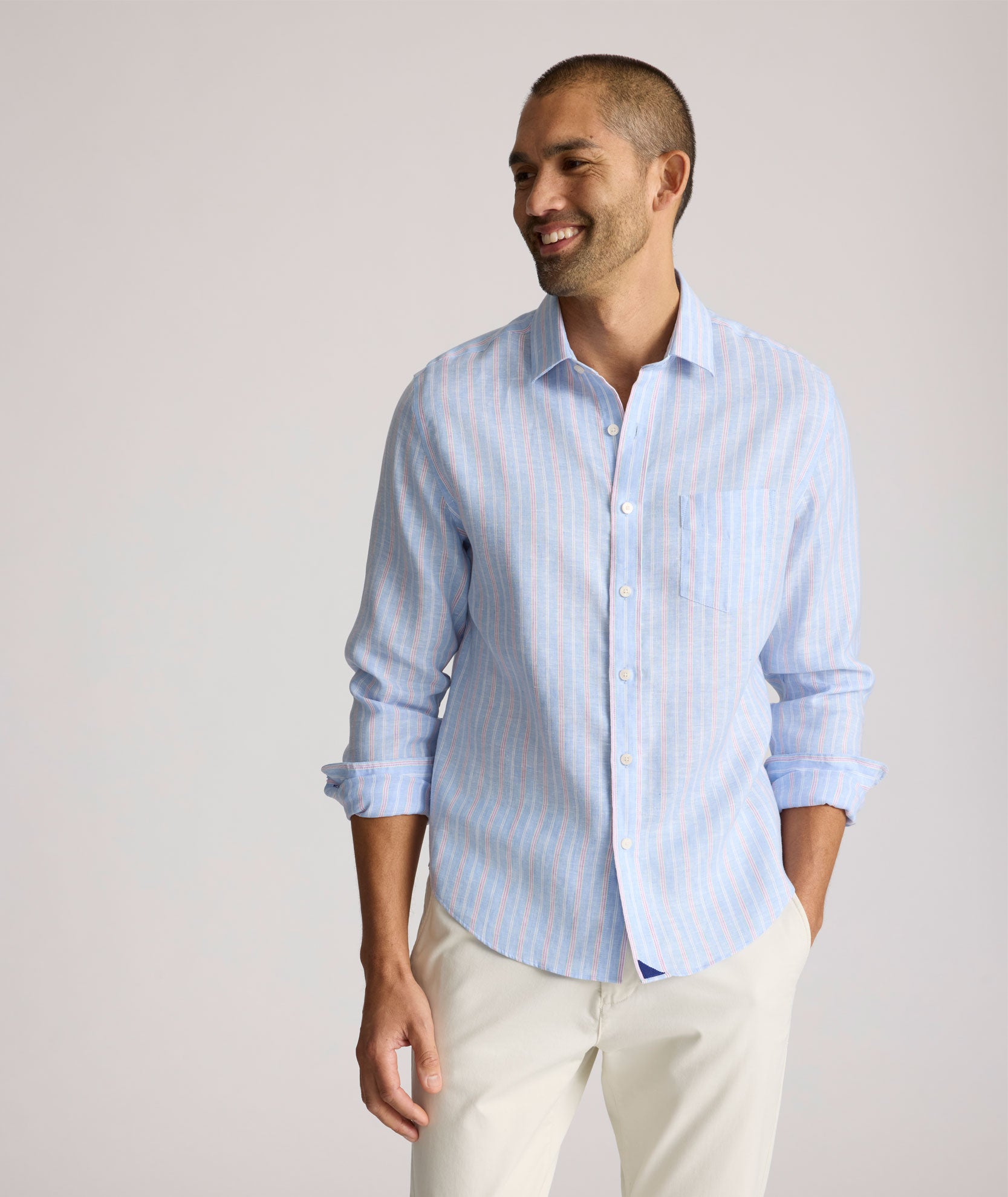 Wrinkle Resistant Linen Boyd Shirt for Men - Comfortable Casual Button Down Shirt for Summer, Office & Travel