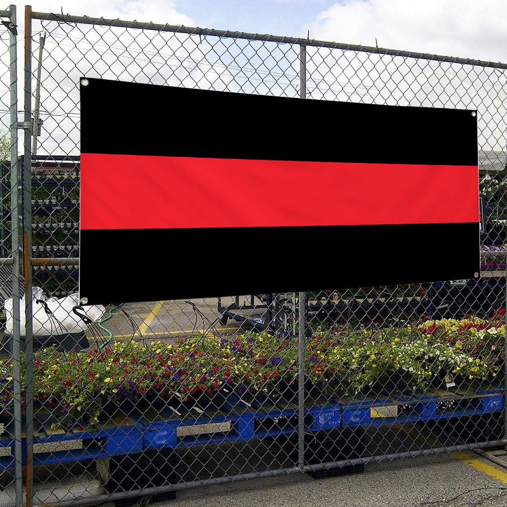 Premium Vinyl Banner - Red & Black Weatherproof Outdoor Business Sign (60x144 Inches) with 10 Grommets - Ideal for Yard Sales, Construction Sites & Industrial Advertising