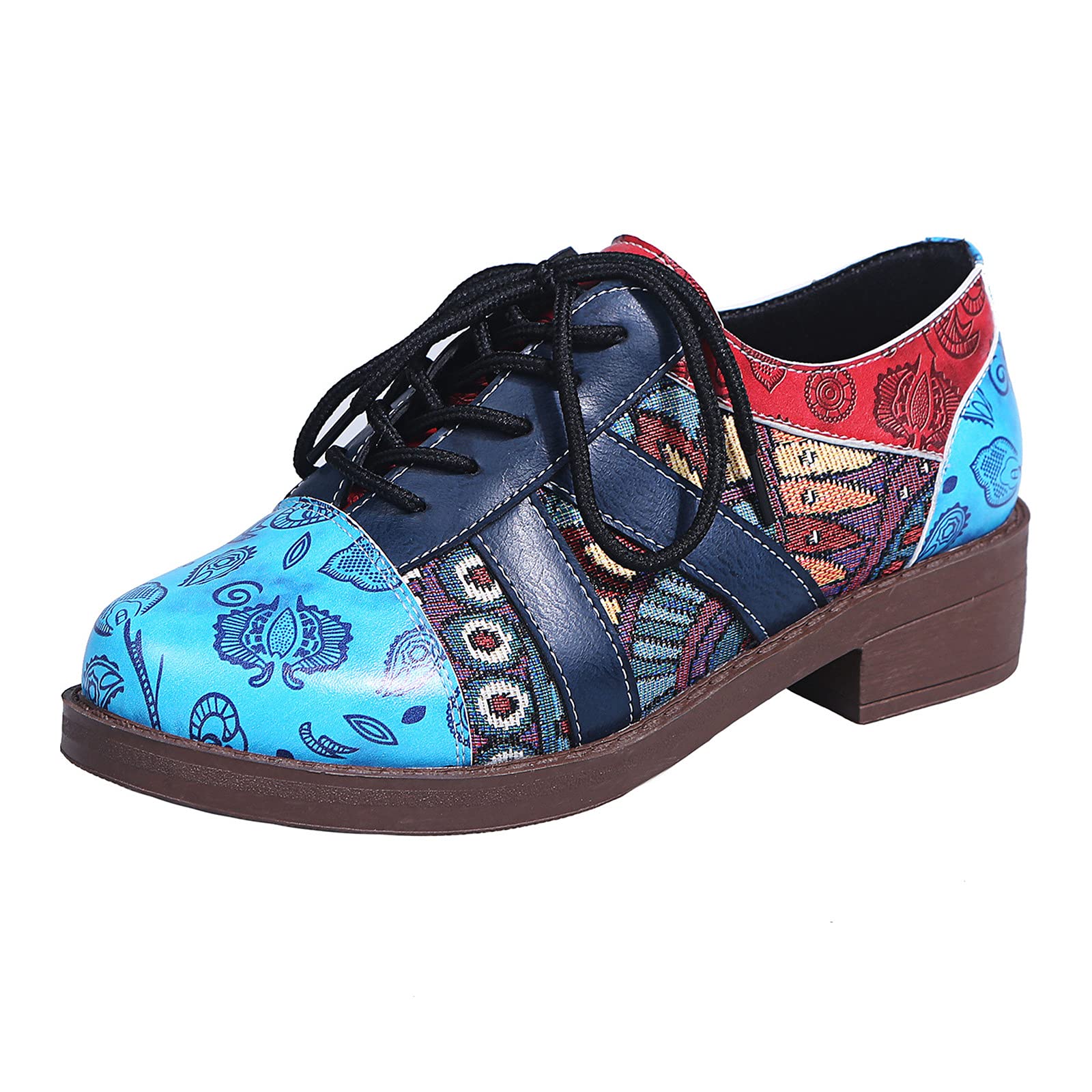 Vintage Round Toe Lace-Up Casual Sneakers for Women - Comfortable Summer Walking Shoes Size 11.5 | Perfect for Daily Wear, Office, and Outdoor Activities