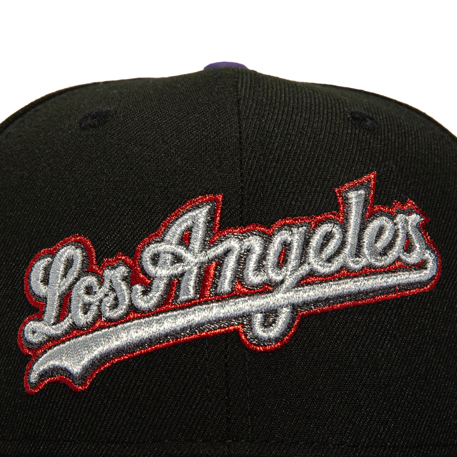 New Era 59Fifty Los Angeles Dodgers 40th Anniversary Snapback Hat with Stadium Patch - Black, Purple, Metallic Silver - Official MLB Baseball Cap for Men & Women - Perfect for Games, Collecting & Streetwear Fashion