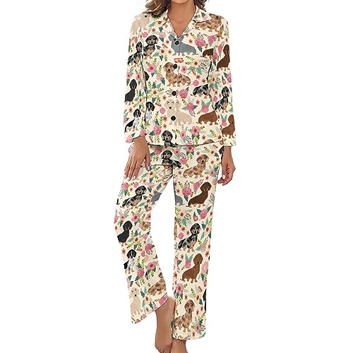 Dachshund Floral Vintage Flowers