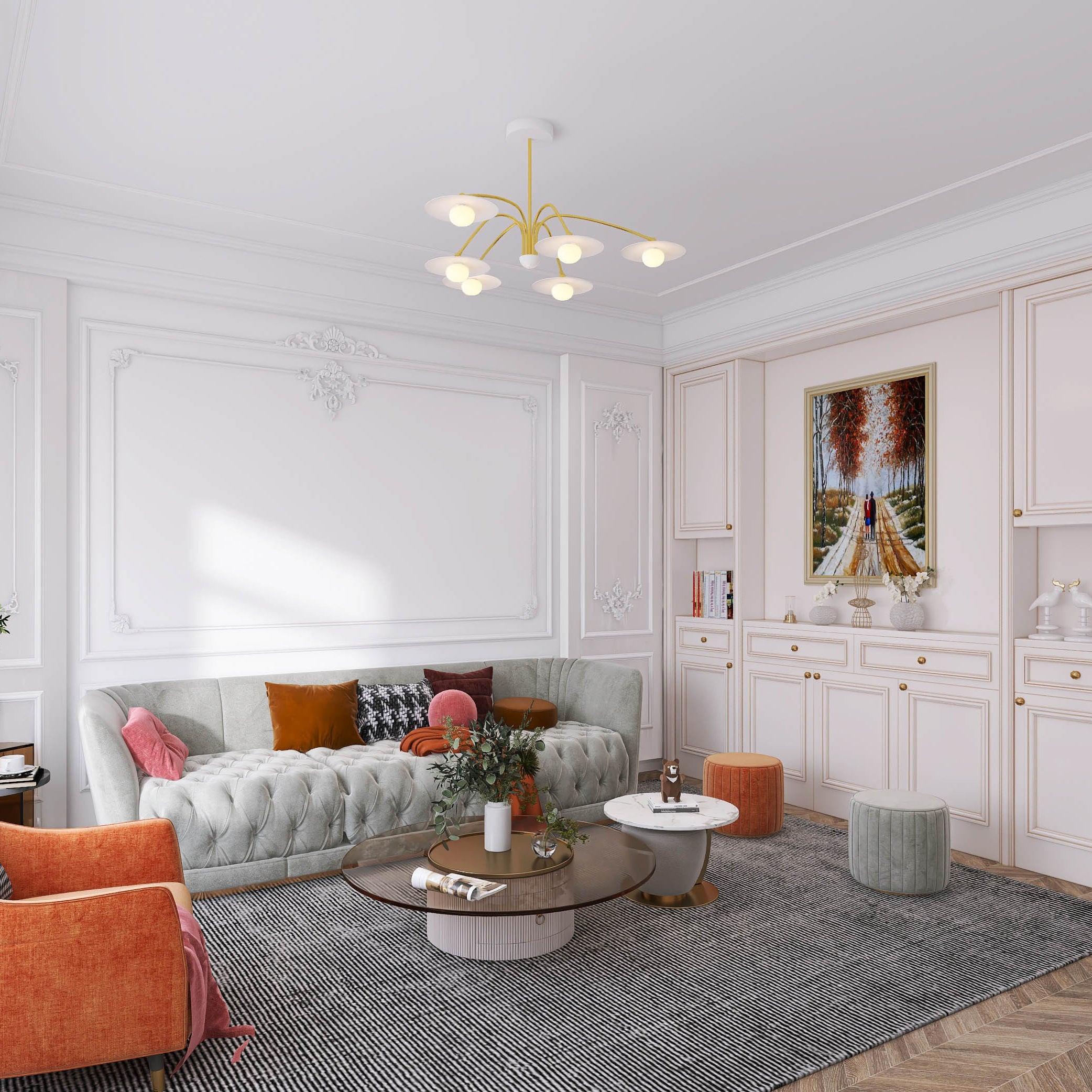 Elegant Champignon Chandelier - Modern Mushroom-Shaped Ceiling Light Fixture for Dining Room, Bedroom & Living Room Decor