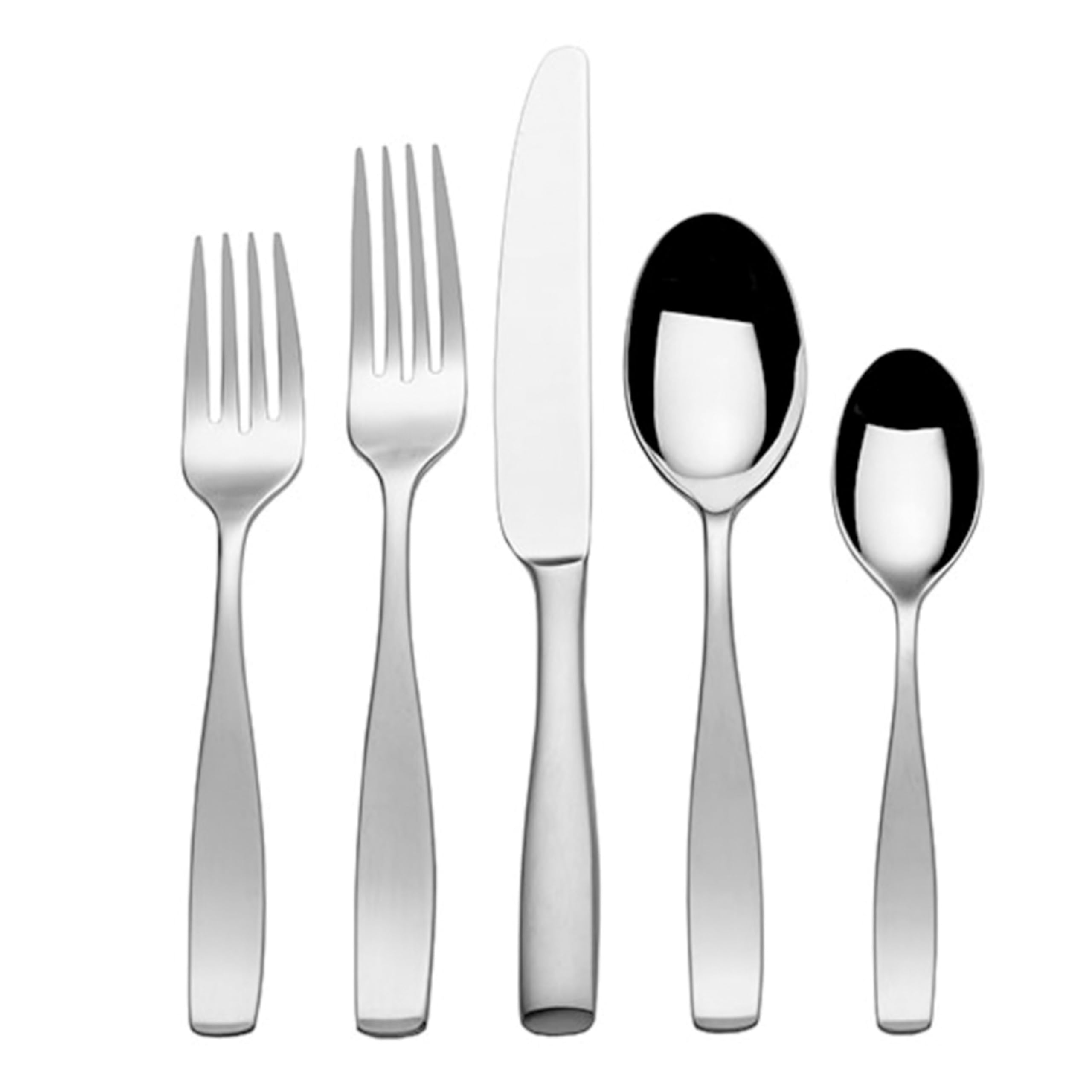 Premium Mikasa Satin Loft 65-Piece Flatware Set for 12 - 18/10 Stainless Steel Silverware with Serving Utensils - Elegant Dinnerware for Formal Dining, Weddings & Entertaining