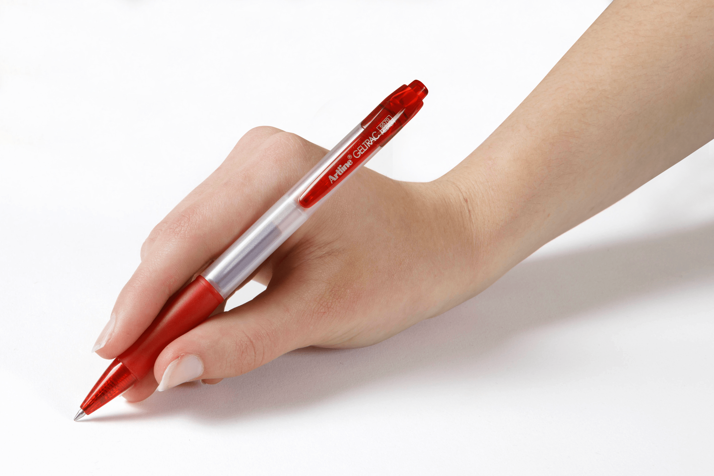 Artline 5570 Geltrac Retractable Gel Pen 0.7mm Medium Point - 12 Pack Red Ink Pens for Office, School & Home Use - Smooth Writing Gel Pens for Notes, Journaling & Everyday Tasks