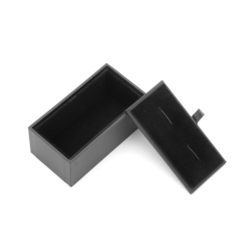 Teensery Black PU Leather Cufflinks Display Case - Flip Top Jewelry Organizer Box for Men - Perfect for Gifts, Travel & Home Storage