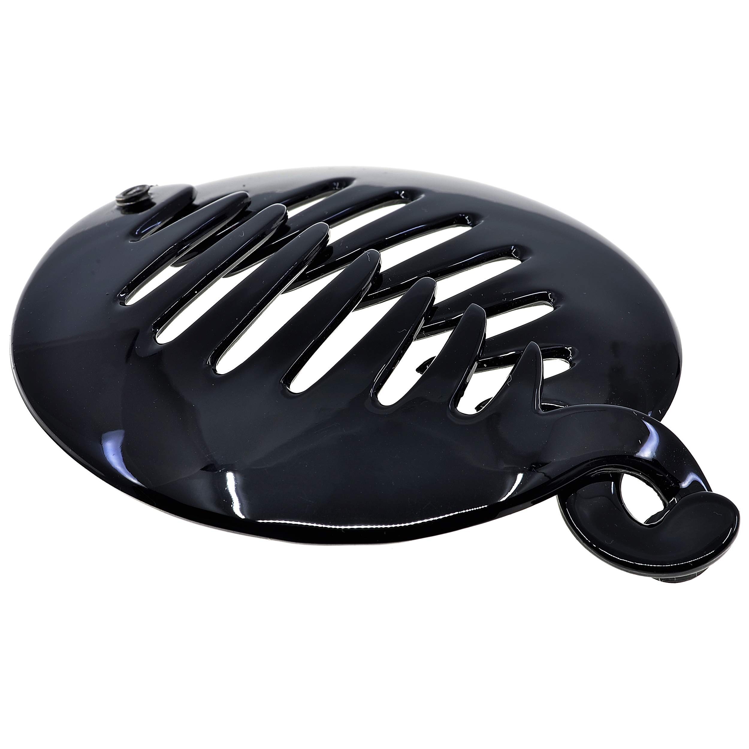 Camila Paris CP2874 French Banana Clip Hair Comb - 3.25 Inch Black Round Ponytail Holder for Women | Interlocking Banana Combs for Volume & Thick Hair | Fashion Hair Accessories Made in France | Perfect for Work, Parties & Everyday Styling