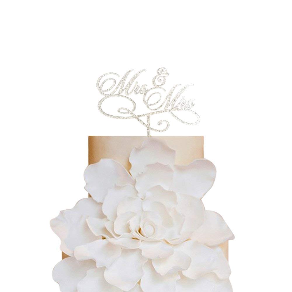 Same Sex Wedding Cake Topper - Elegant Mrs & Mrs Cake Decor for Lesbian Couples - Perfect for Wedding, Anniversary & LGBTQ+ Celebrations