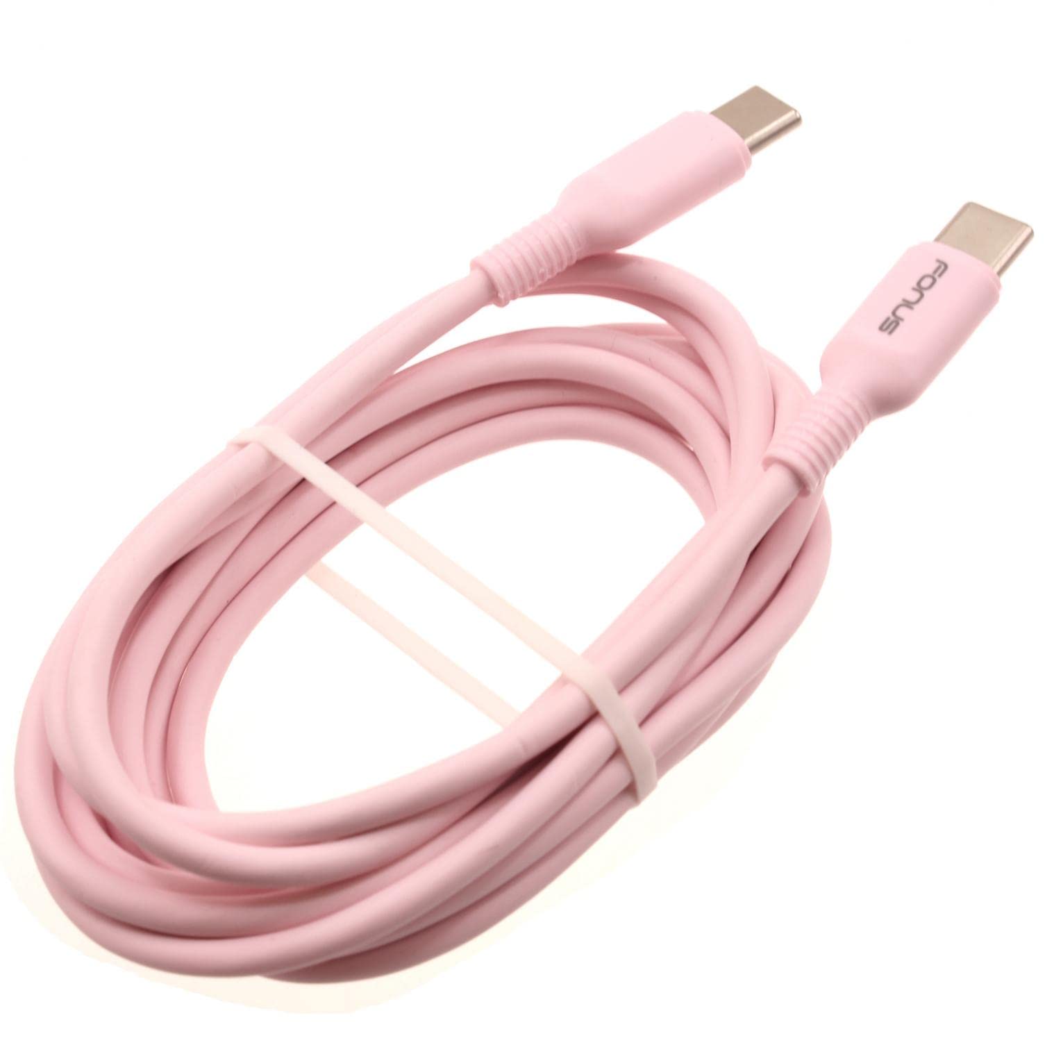 10ft USB-C to USB-C Fast Charging Cable with Power Delivery - Pink Long Type C Charger Cord Compatible with Samsung Galaxy S10/S10 5G/S10 Plus/S10e/S20 - Perfect for Home, Office & Travel Charging