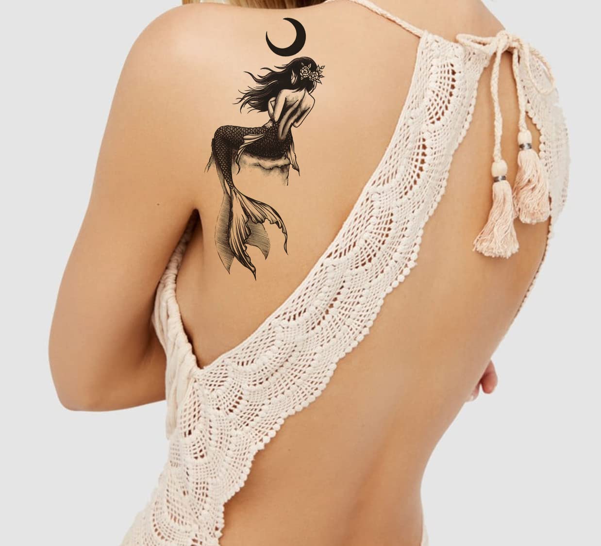 Waterproof Temporary Tattoo Stickers for Men & Women - Realistic 3D Flowers, Butterflies, Stars, Angels, Wolves & Armband Designs (21x12cm) | Perfect for Parties, Halloween, Cosplay & Body Art