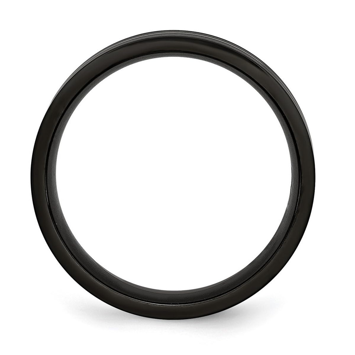 Black Titanium Grooved 8mm Brushed and Polished Unisex Band Ring - Durable Wedding, Anniversary & Everyday Fashion Jewelry for Men and Women