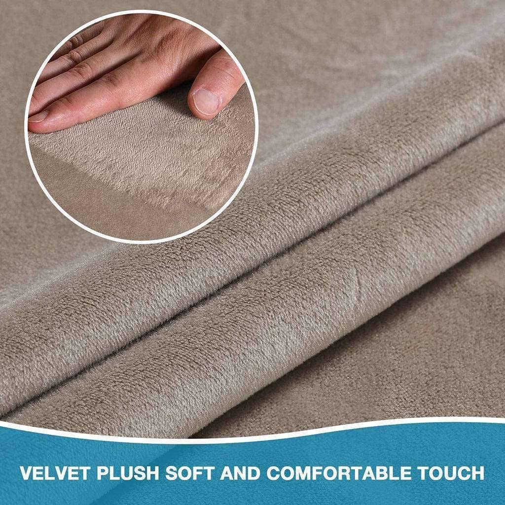 Velvet Stretch Slipcover for Club Chair - Soft Plush Non-Slip Washable Furniture Protector - Fits Living Room, Hotel, Office - Brown Armchair Cover for Home Decor & Furniture Protection