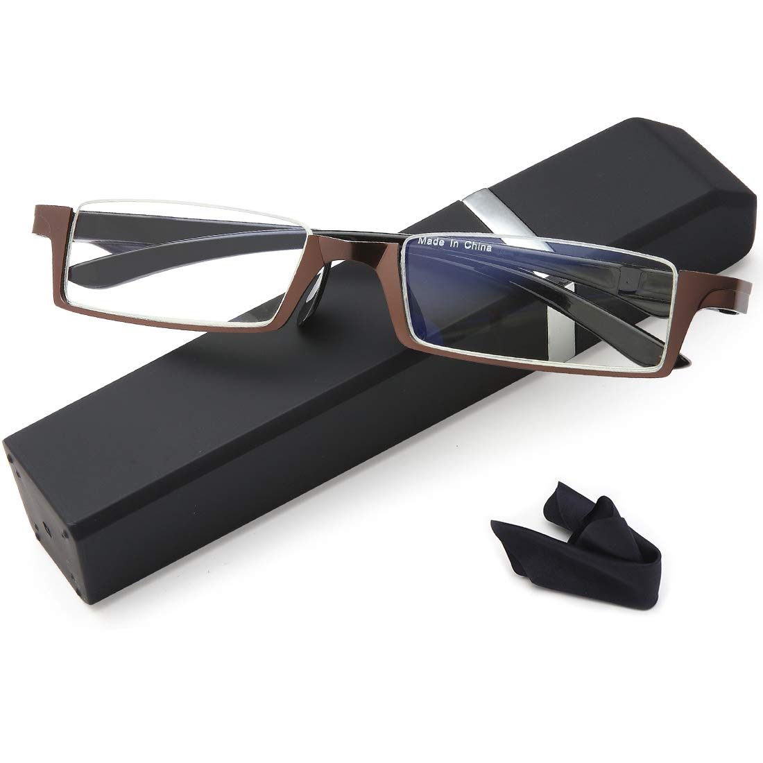 Blue Light Blocking Reading Glasses for Men & Women - Half Frame Computer Readers 1.0 Magnification - Reduce Eye Strain for Office Work & Screen Time