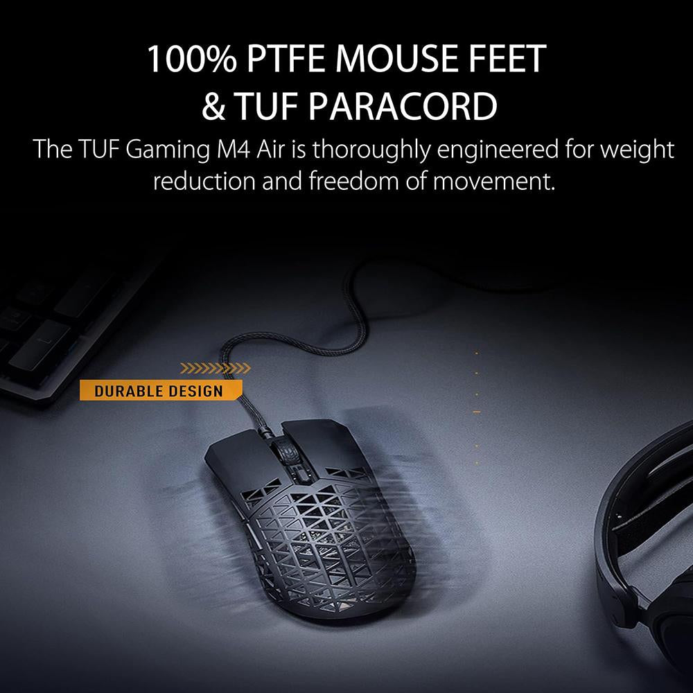 ASUS TUF Gaming M4 Air Wireless Mouse - Lightweight Ergonomic Gaming Mouse for PC, Laptop, Mac - 16000 DPI, RGB Lighting - Perfect for FPS, MOBA, and Office Work