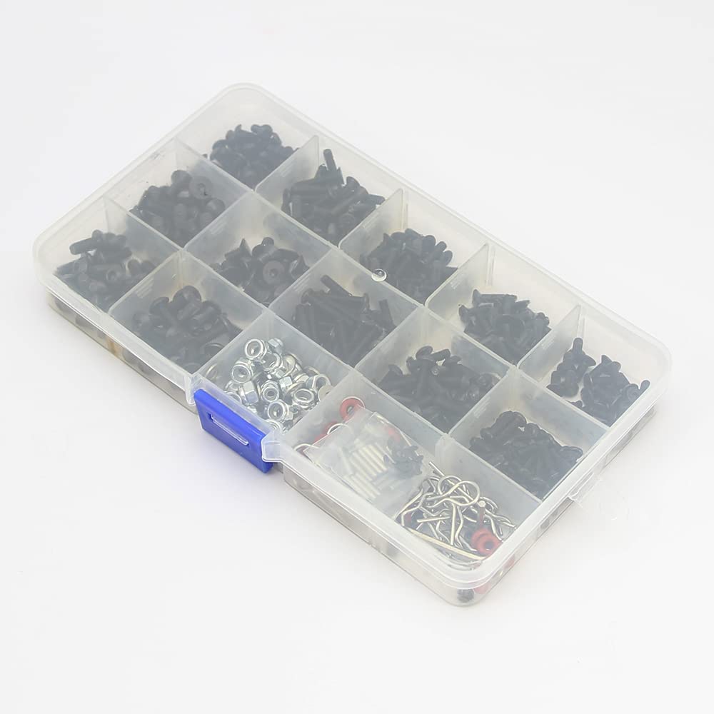 510pcs Universal RC Screw Kit - M3 M4 Hex Screws Assortment Set for 1:8 1:10 1:12 1:16 Scale RC Cars, Trucks & Crawlers - Durable Hardware Repair Tool Kit for RC Vehicle Maintenance & Upgrades