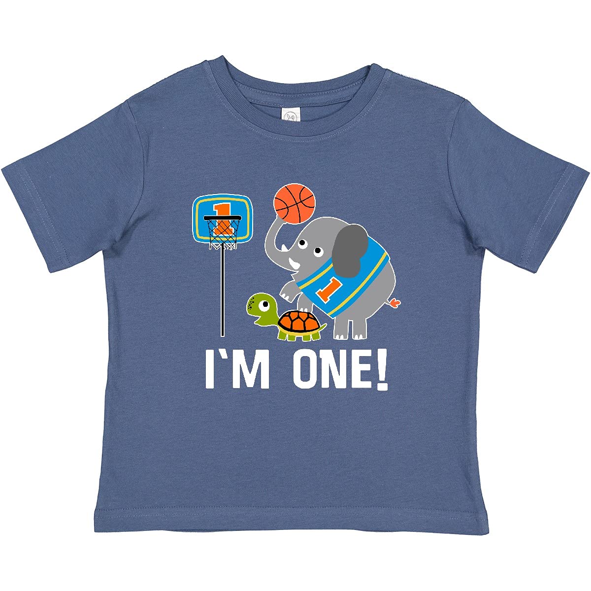Inktastic Basketball 1st Birthday T-Shirt for 1 Year Old Baby - Cute Outfit for Boys Girls Birthday Party, Sports Theme Celebration & Photo Shoots