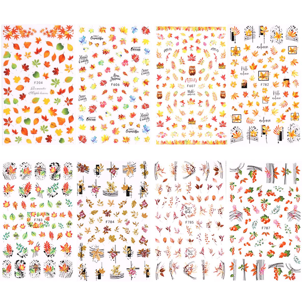 3D Fall Maple Leaf Nail Stickers - Autumn DIY Manicure for Women