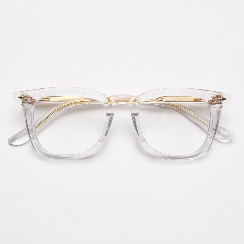 CCspace Unisex Full Rim Big Square Acetate Eyeglasses 57347 - Stylish & Durable Frame for Men & Women - Perfect for Reading, Work, and Everyday Fashion Accessory