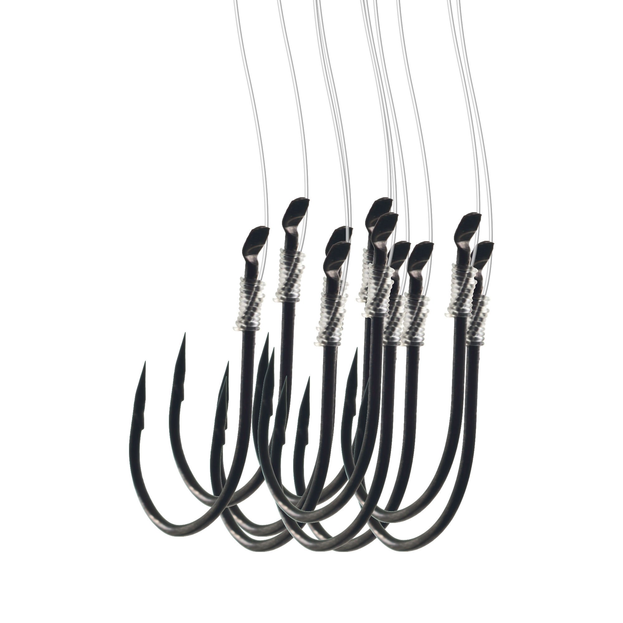 50-Piece Fishing Hooks with Pre-Attached Line - Strong & Sharp Hooks for Freshwater & Saltwater Fishing | Perfect for Bass, Trout, and Catfish Angling