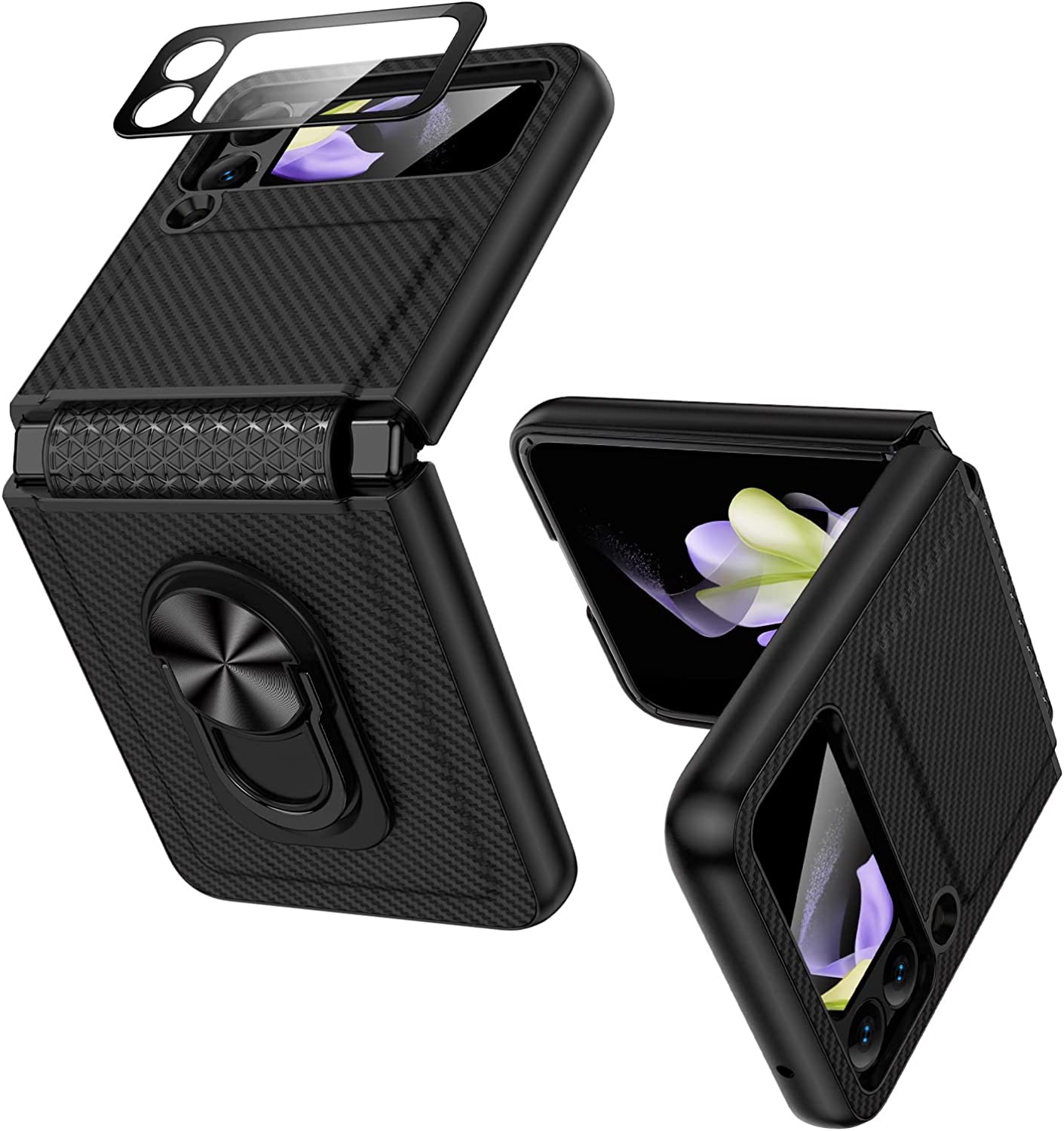 Samsung Galaxy Z Flip 4 Case with Stand - Shockproof Protective Cover for Galaxy Z Flip 4 - Purple | Perfect for Work, Travel & Everyday Use
