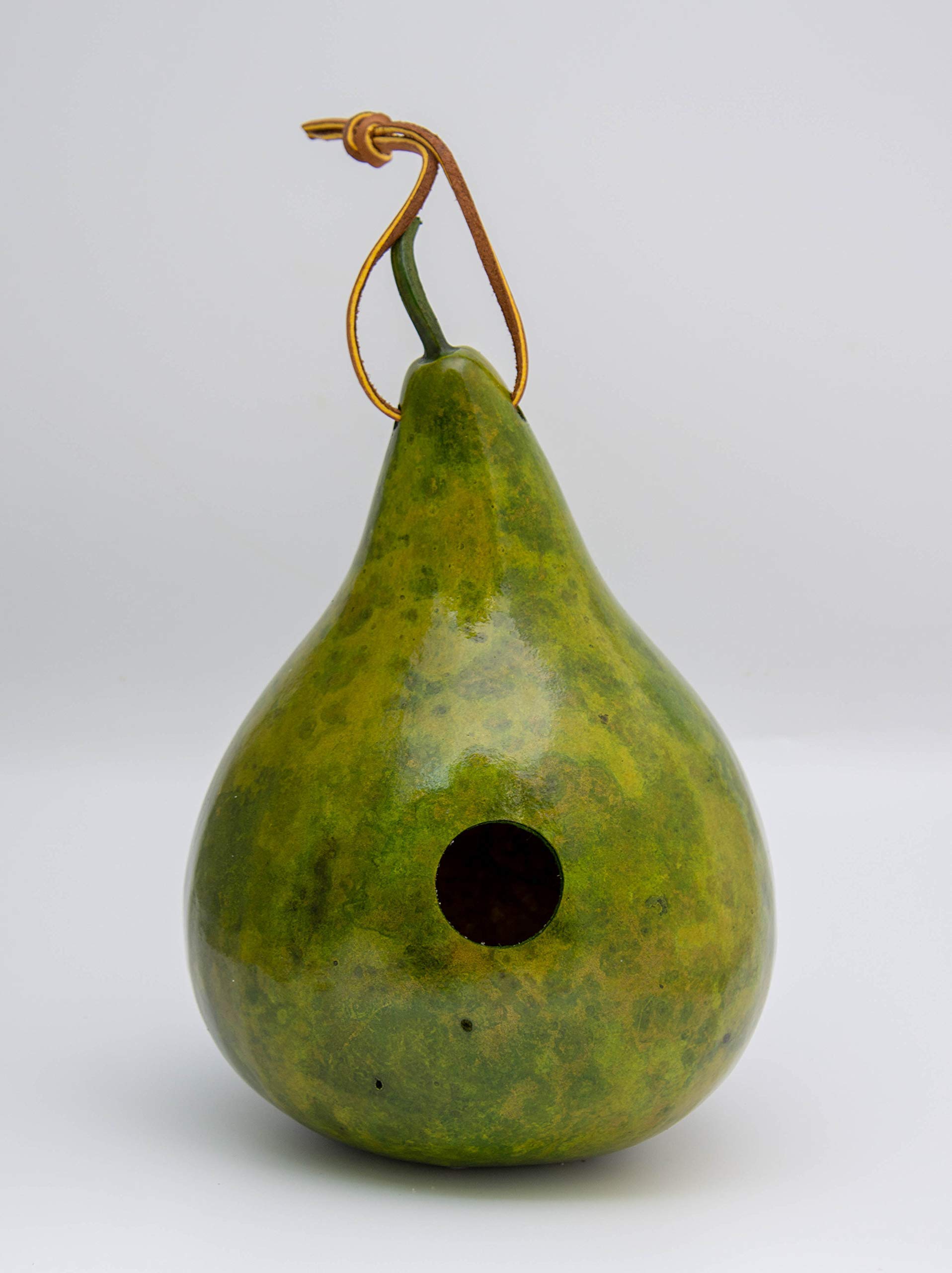 Natural Gourd Birdhouses for Outdoor Garden Decor - Handcrafted Birdhouse Gourds in Green, Mahogany & Yellow - Perfect Birthday Gift for Bird Lovers - Ideal for Backyard, Patio & Nature-Themed Decor